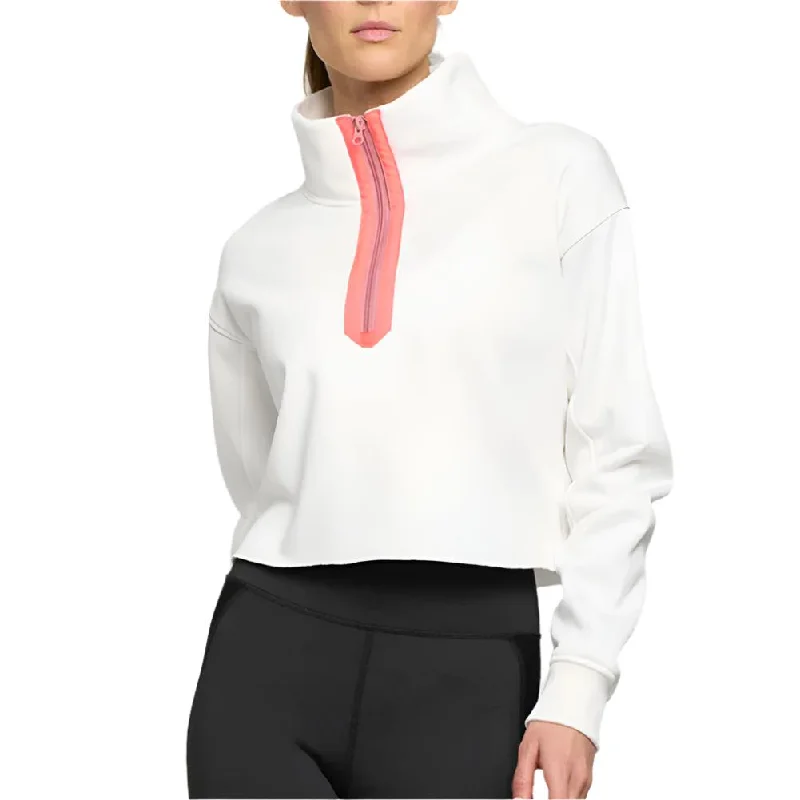 Hoodies & sweatshirts with crew neck sleek comfort-Women`s Cloud Zip It Up Tennis Sweatshirt White and Mineral