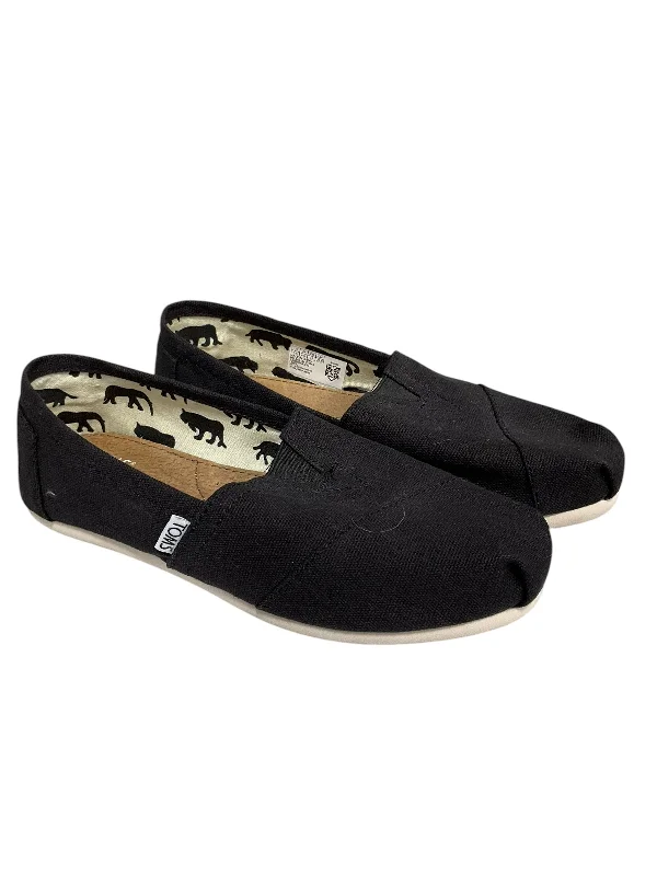 Flats with square toe modern edge-Shoes Flats By Toms In Black, Size: 6.5