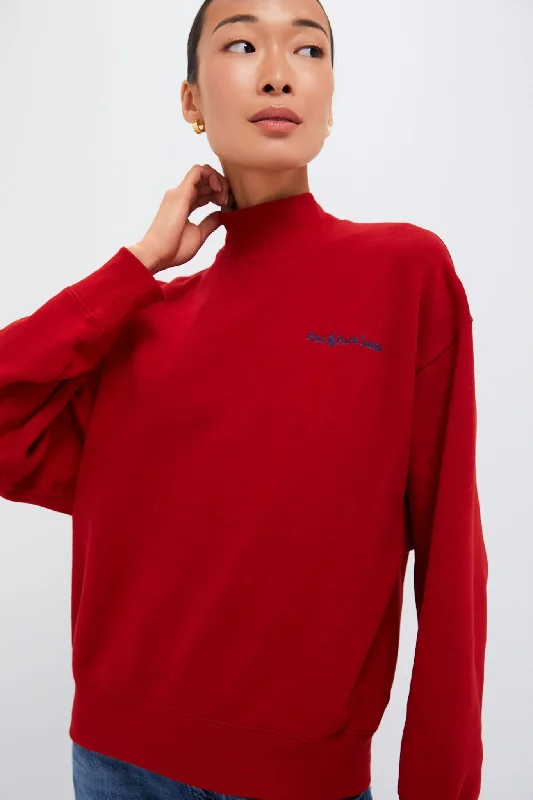 Hoodies & sweatshirts with thick thermal warmth-Madison Red Vintage Fleece Logo Sweatshirt