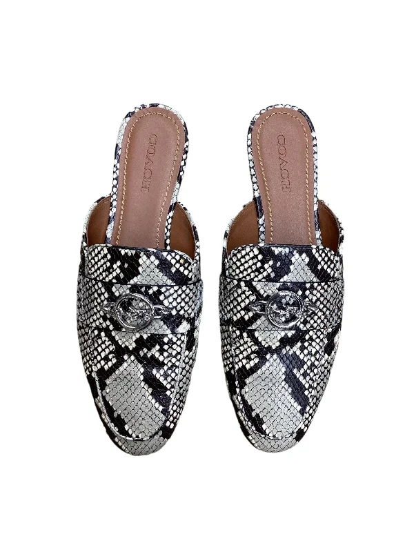 Flats with organic canvas softness-Shoes Flats By Coach In Animal Print, Size: 10