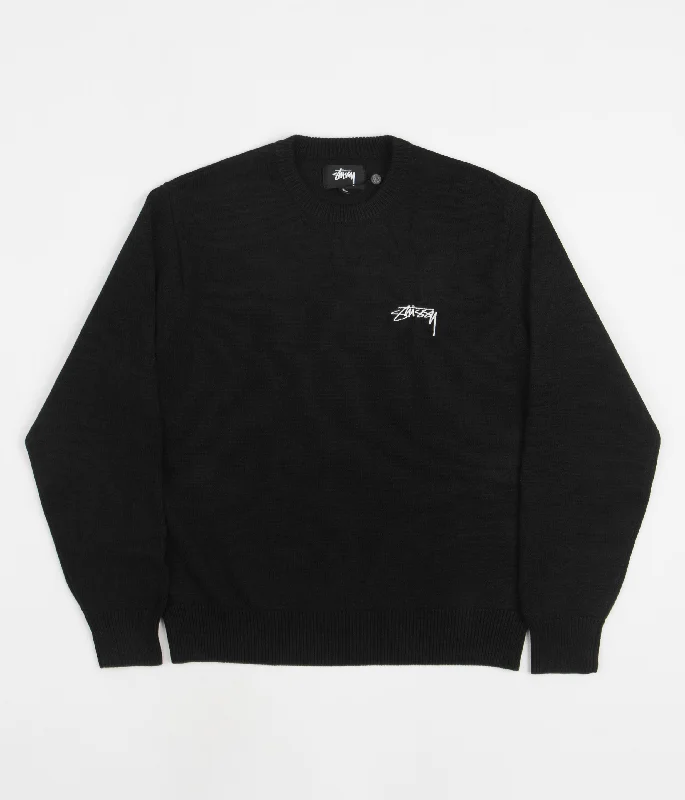 Hoodies & sweatshirts with heavy fleece warmth-Stussy Care Label Crewneck Sweatshirt - Black