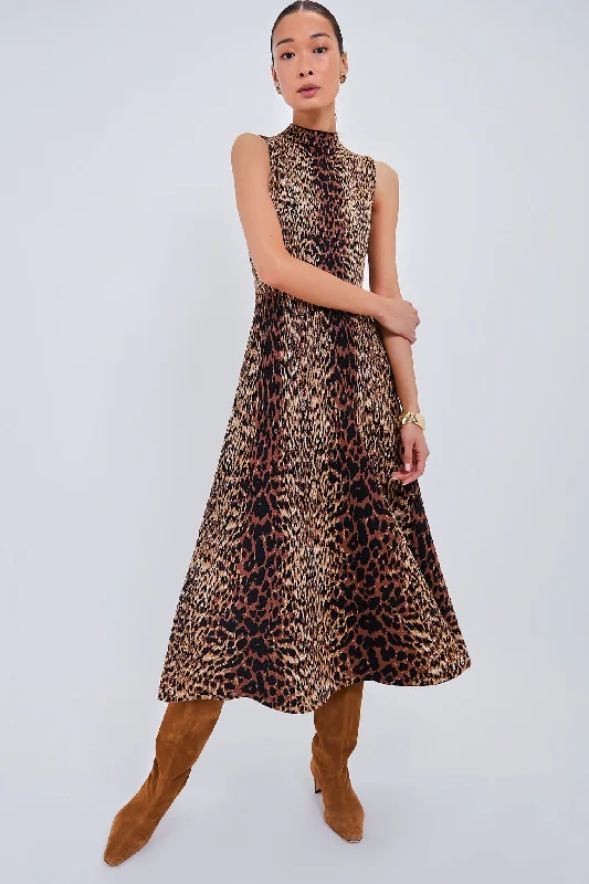 Luxury satin maxi dresses-Print Cheetah Brice Maxi Dress