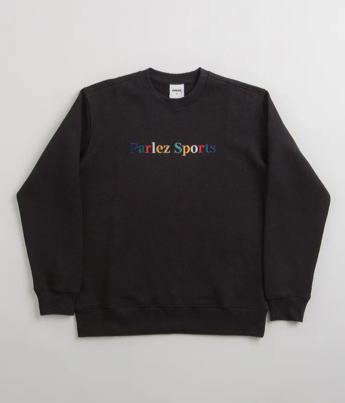 Hoodies & sweatshirts with eco-friendly jersey blend-Parlez Leaf Crewneck Sweatshirt - Black