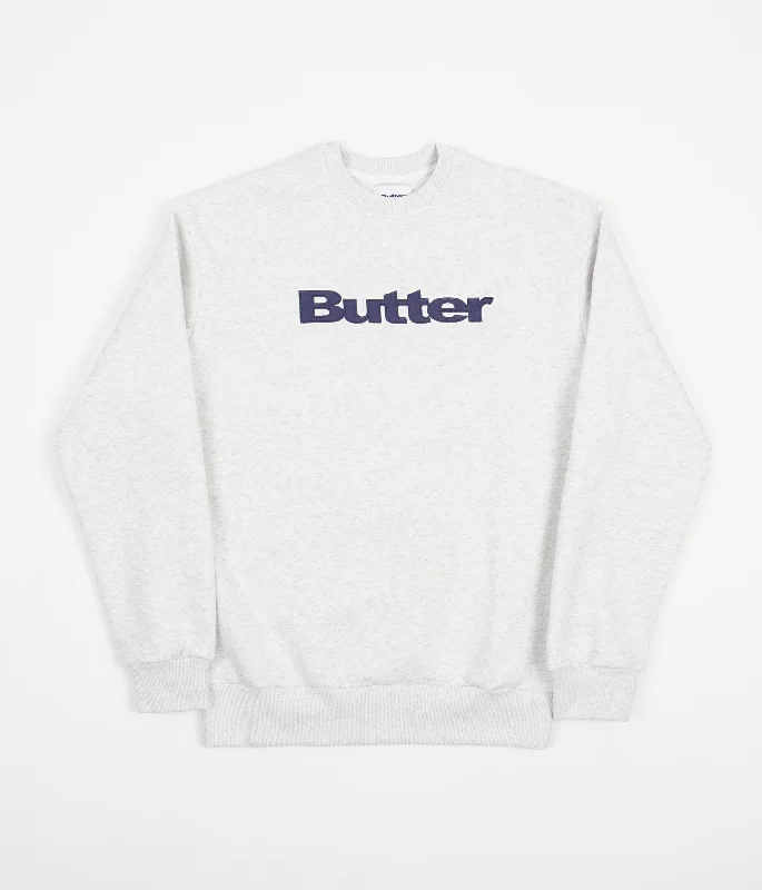 Hoodies & sweatshirts with wool cozy texture-Butter Goods Logo Crewneck Sweatshirt - Ash Grey