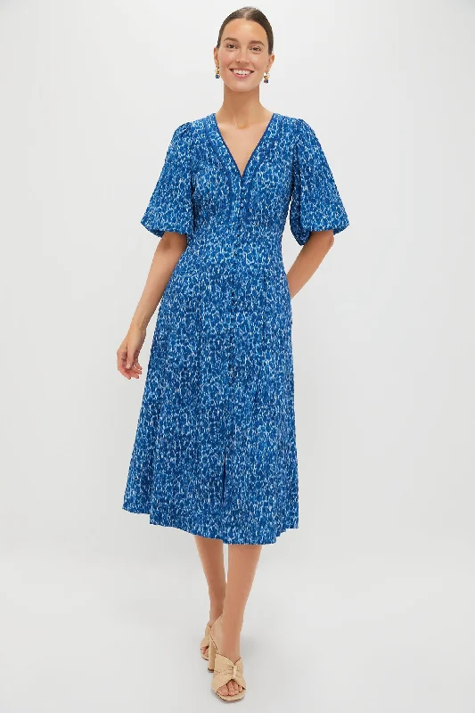 Simple linen dresses-Seaport Blue Dana Dress