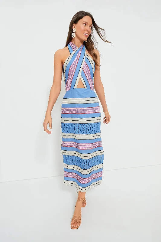 Affordable evening dresses-Sorrento Stripe Ames Dress