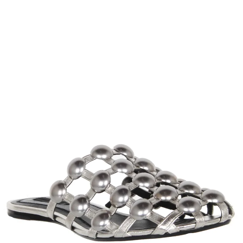 Flats with budget pack pricing-Amelia Studded Flats, Silver/Silver