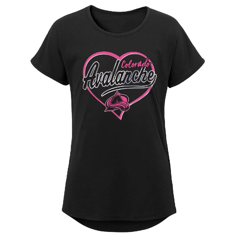 casual peplum tops for feminine looks-Avalanche Girls Love Script Foil Tee