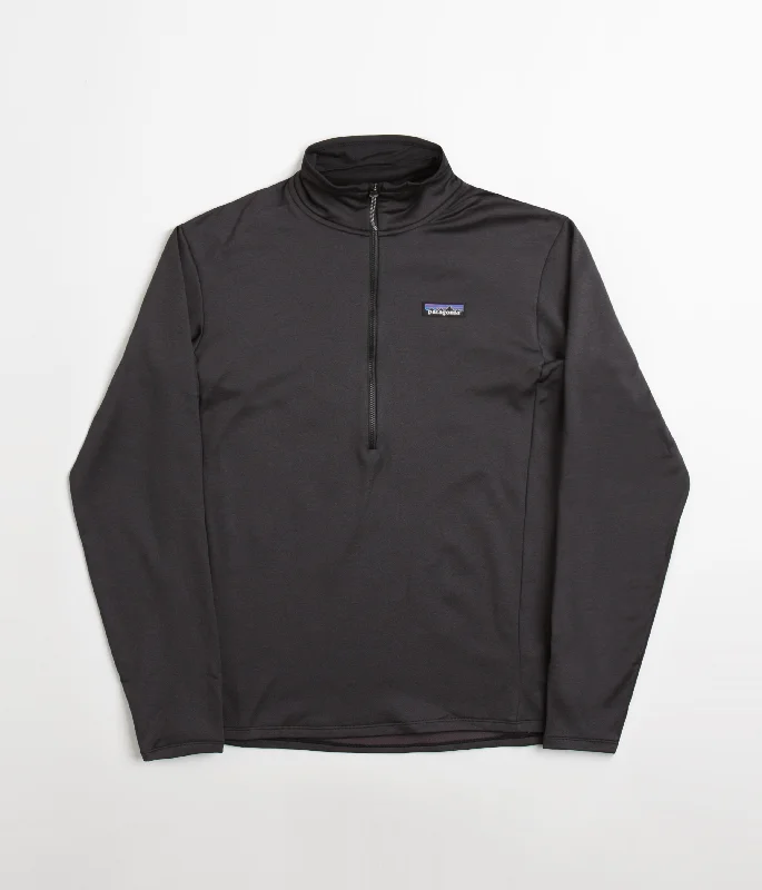 Hoodies & sweatshirts with cream versatile tones-Patagonia R1 Daily Zip Neck Sweatshirt - Ink Black - Black X-Dye