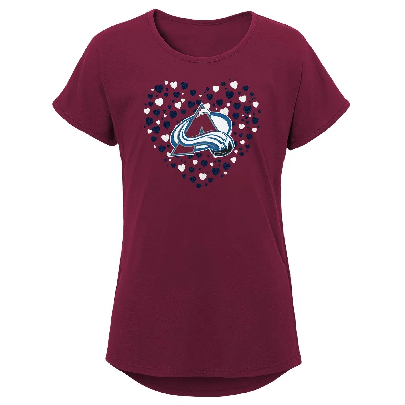 embroidered shirt tops for unique looks-Avalanche Girls Team Love S/S Tee