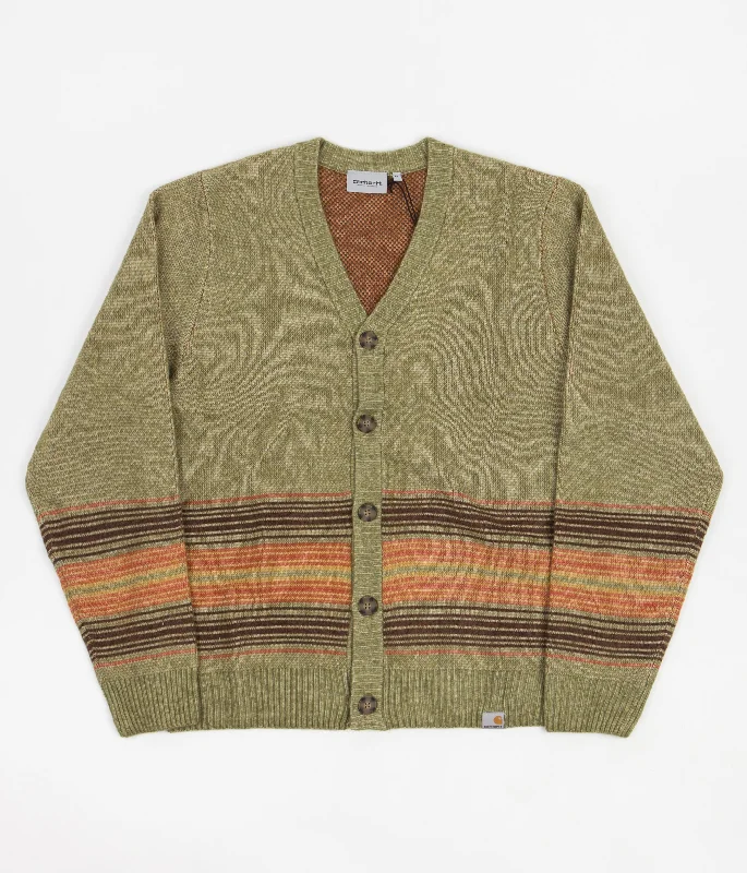 Hoodies & sweatshirts with solid pastel weaves-Carhartt Dillon Cardigan - Dillon Stripe / Dollar Green