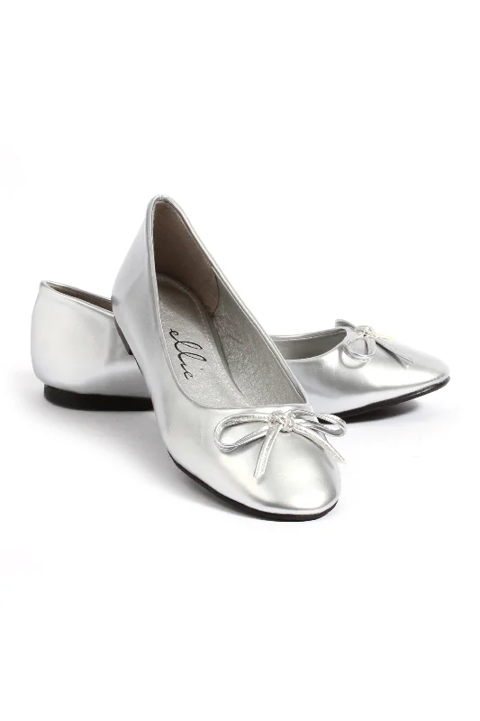 Flats with taupe neutral tones-Ellie 016-MILA Ballet Flat with Bow