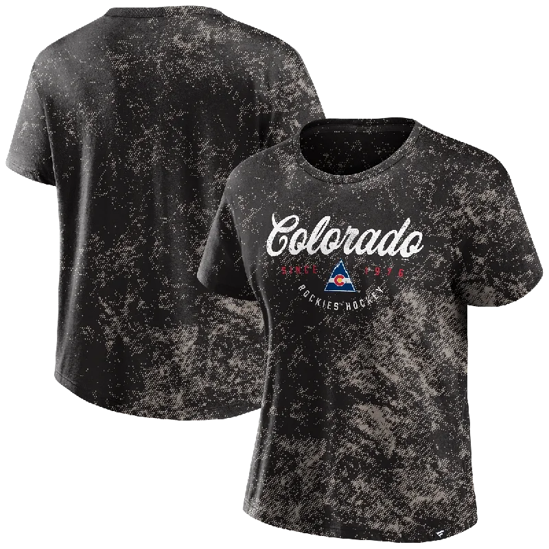 soft cotton tops for breathable comfort-Rockies Ladies Hockey Washed Vintage S/S Tee