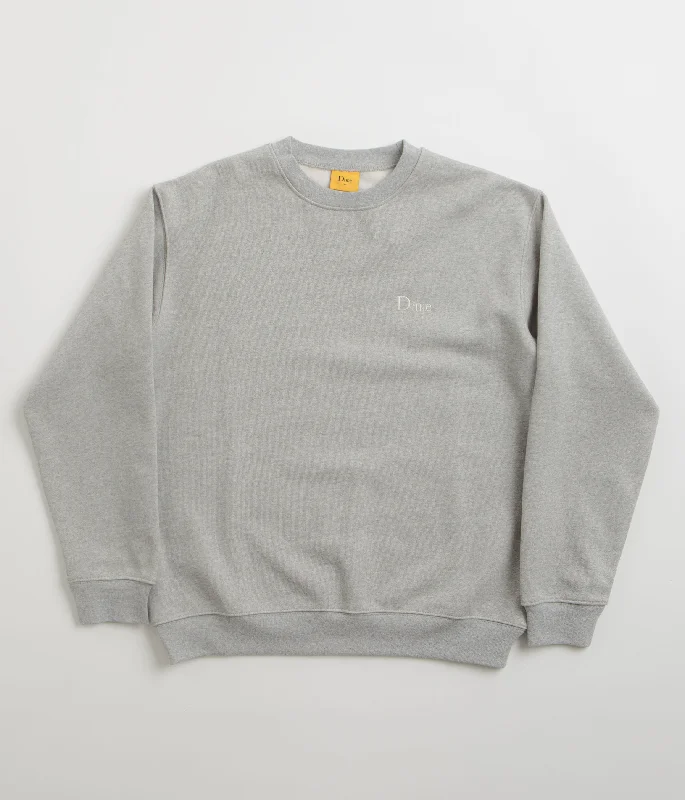 Hoodies & sweatshirts with polyester soft lining-Dime Classic Small Logo Crewneck Sweatshirt - Heather Grey