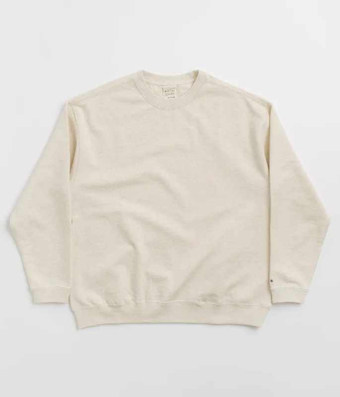 Hoodies & sweatshirts with durable cotton strength-Snow Peak Recycled Cotton Crewneck Sweatshirt - Oatmeal