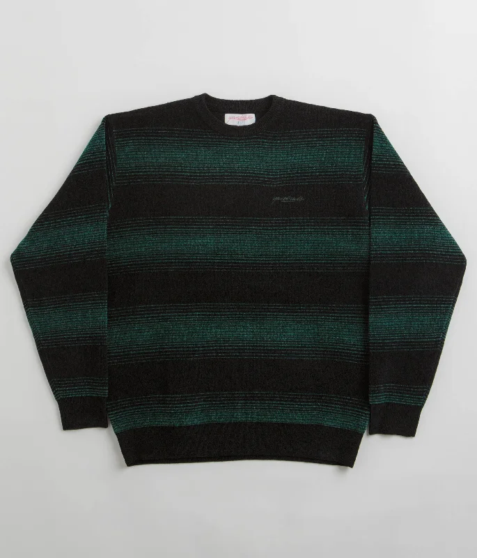 Hoodies & sweatshirts with graphic modern designs-Yardsale Ripple Chenille Crewneck Sweatshirt - Green / Black