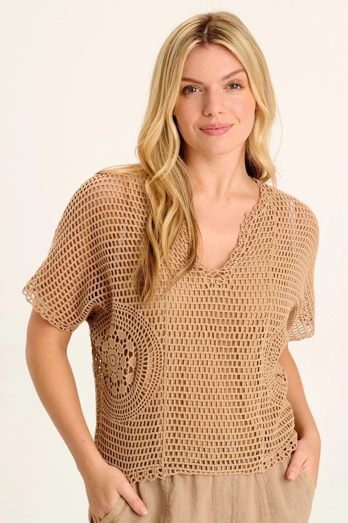 casual tank tops for hot summer days-XCVI CENTRE TOP - TAN