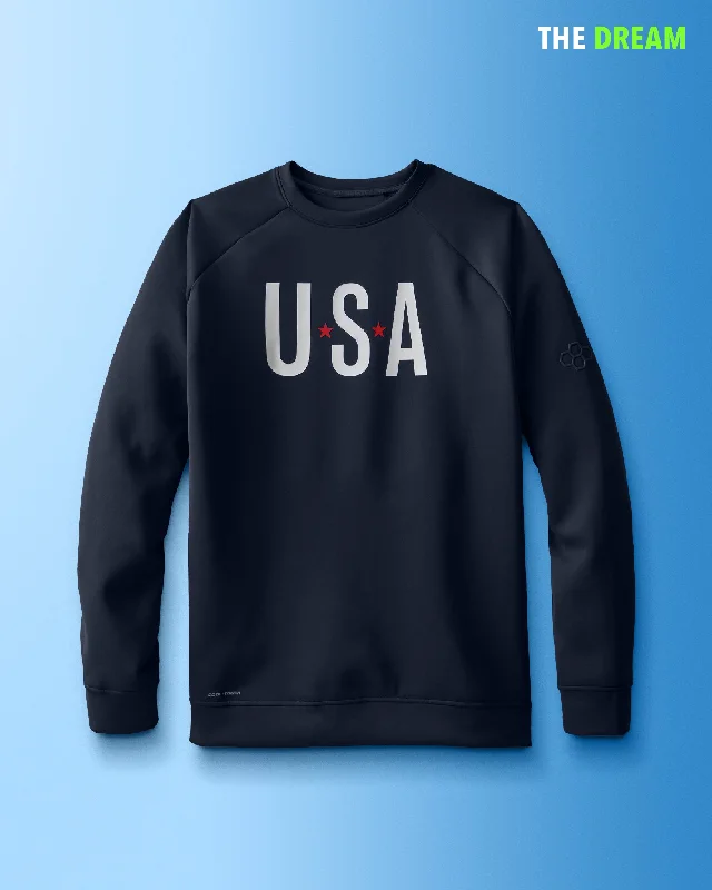 soft cotton tops for breathable comfort-USA COOL-FEEL Crewneck