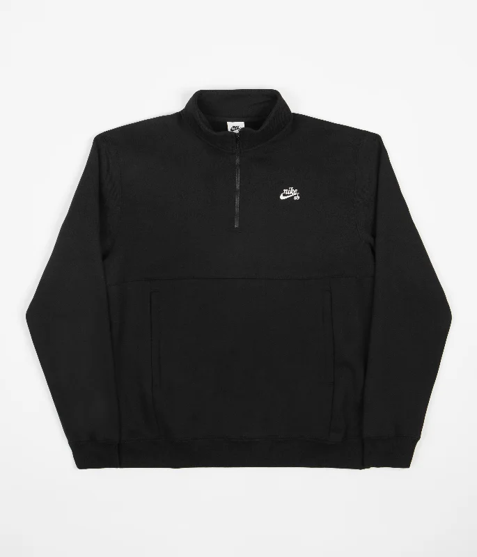 Hoodies & sweatshirts with microfiber soft elegance-Nike SB Premium GFX 1/2 Zip Sweatshirt - Black / White