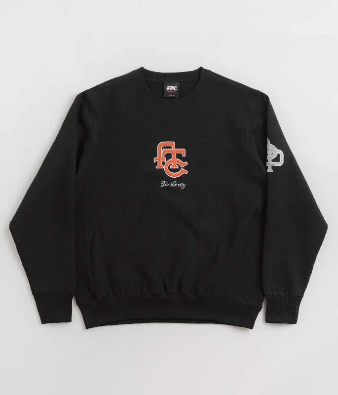 Hoodies & sweatshirts with thermal thick softness-Pop Trading Company x FTC Crewneck Sweatshirt - Black