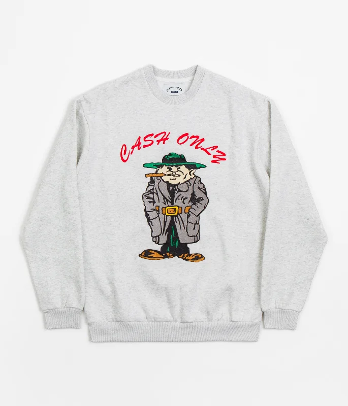 Hoodies & sweatshirts with premium designer quality-Cash Only Wise Guy Crewneck Sweatshirt - Ash Grey