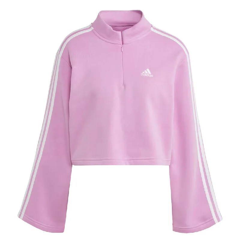 Hoodies & sweatshirts with graphic chic charm-adidas - Women's Essentials 3-Stripes Fleece 1/4 Zip Sweatshirt (IK0458)