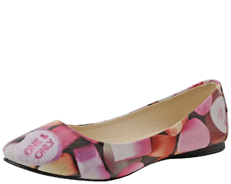 Flats with floral modern patterns-Candy Hearts Flats - *FINAL SALE/NON-RETURNABLE