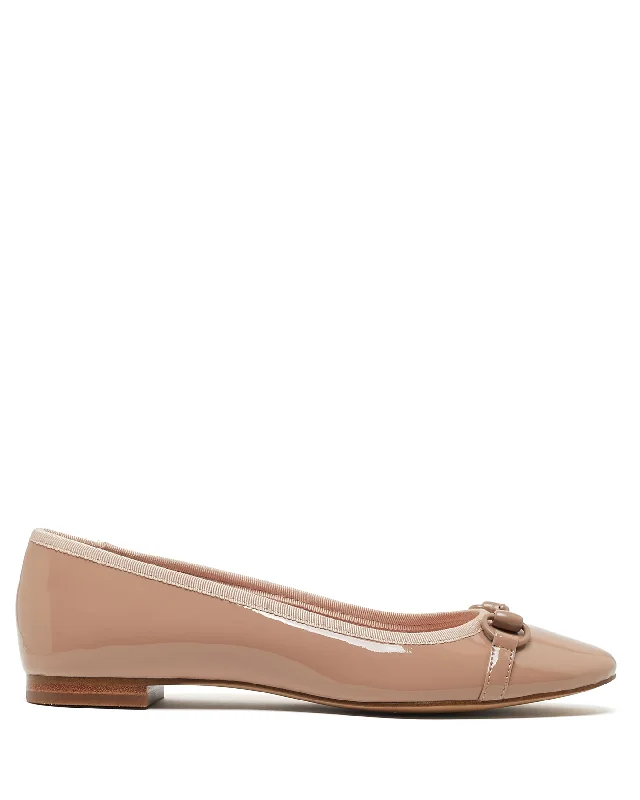 Flats with square toe unique style-Finity Soft Patent Nude