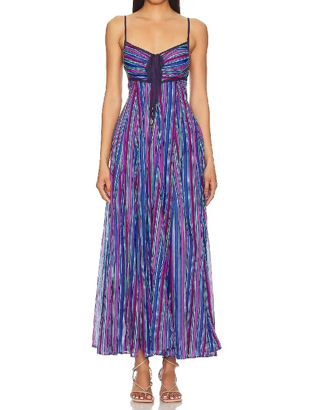 Petite cocktail mini dresses-Dream Weaver Maxi Dress In Aqua Combo