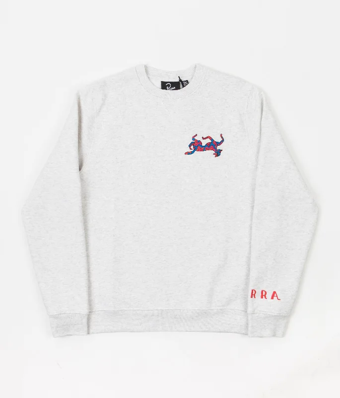 Hoodies & sweatshirts with velour durable elegance-by Parra Upside Dog Race Crewneck Sweatshirt - Ash Grey