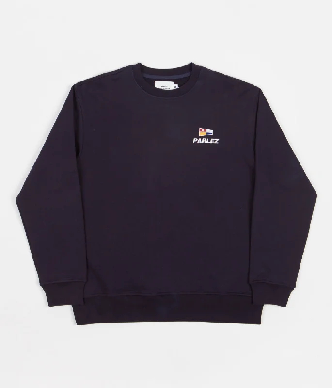 Hoodies & sweatshirts with crew neck sleek fit-Parlez Tradewinds Crewneck Sweatshirt - Navy