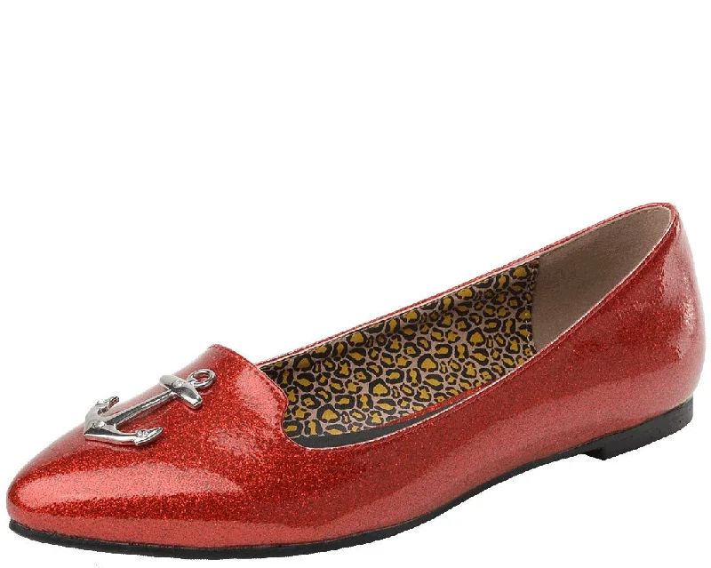 Flats with striped boho elegance-Anchor Patent Flat - *FINAL SALE/NON-RETURNABLE