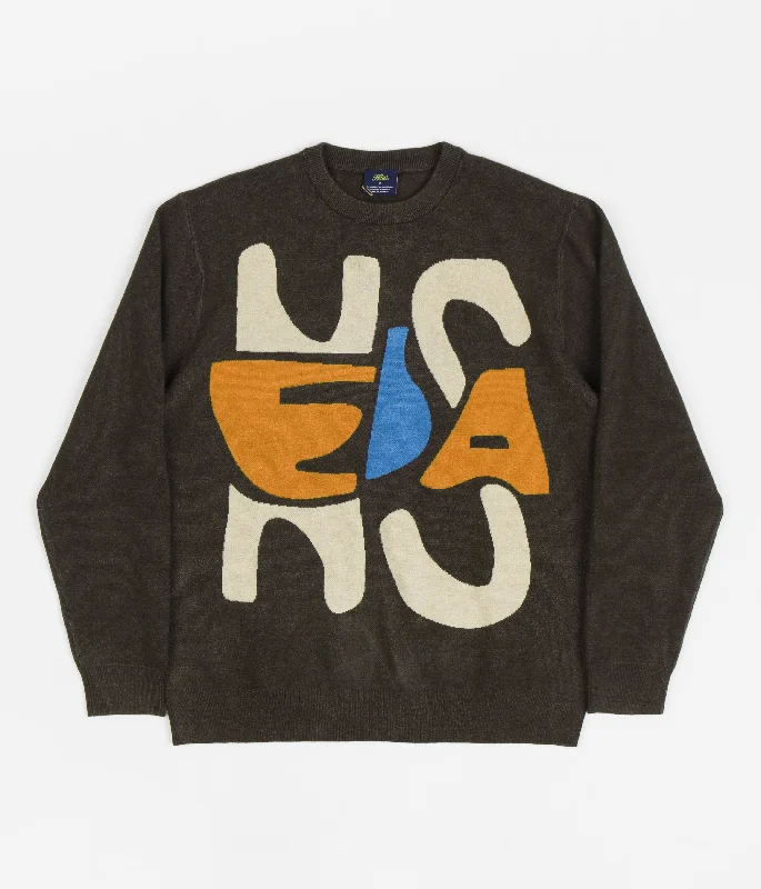 Hoodies & sweatshirts with cotton plush softness-Helas Deco Crewneck Sweatshirt - Dark Grey