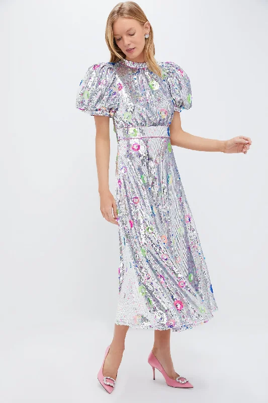 Flowy summer maxi dresses-Silver Seraph Dress