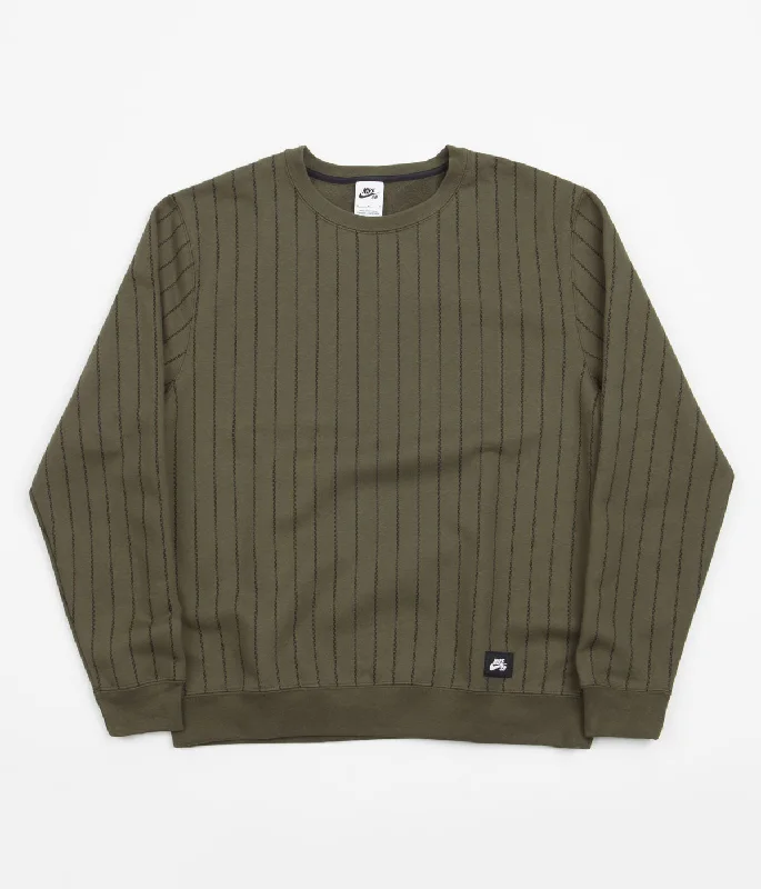 Hoodies & sweatshirts with washable cotton durability-Nike SB Skate Crewneck Sweatshirt - Cargo Khaki / Black / Sail