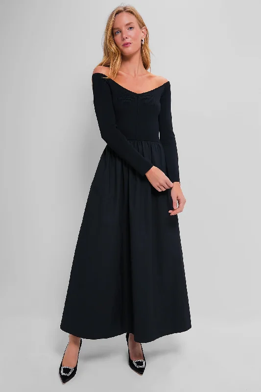 Flowy boho maxi dresses-Black Clea Dress