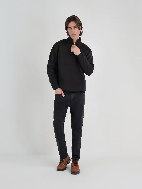 Hoodies & sweatshirts with recycled fleece softness-"GANIX" Casual Mock Neck Sweatshirt