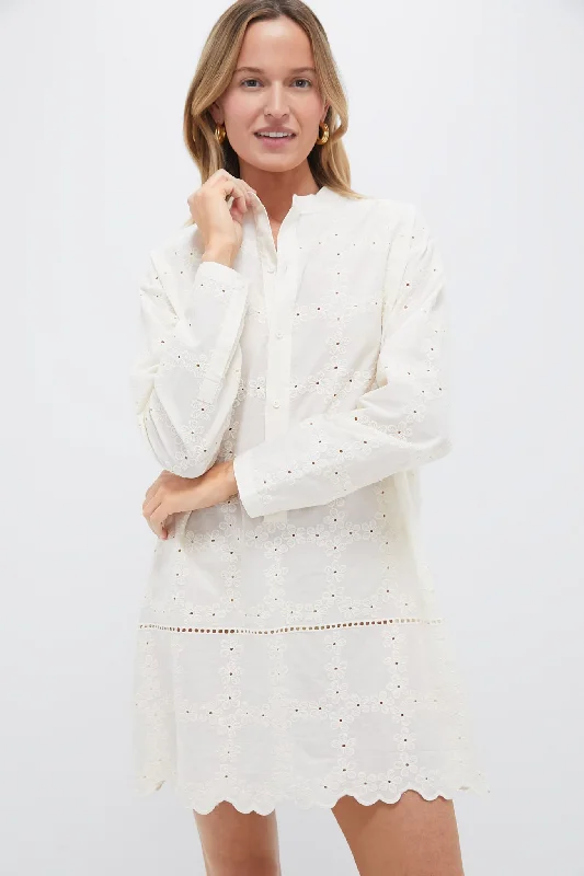 Cozy winter dresses-Ivory Eyelet Penny Dress