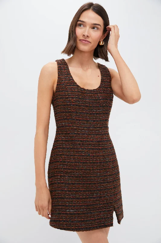 Flowy silk maxi dresses-Black Multi Shimmer Tweed Mae Mini Dress