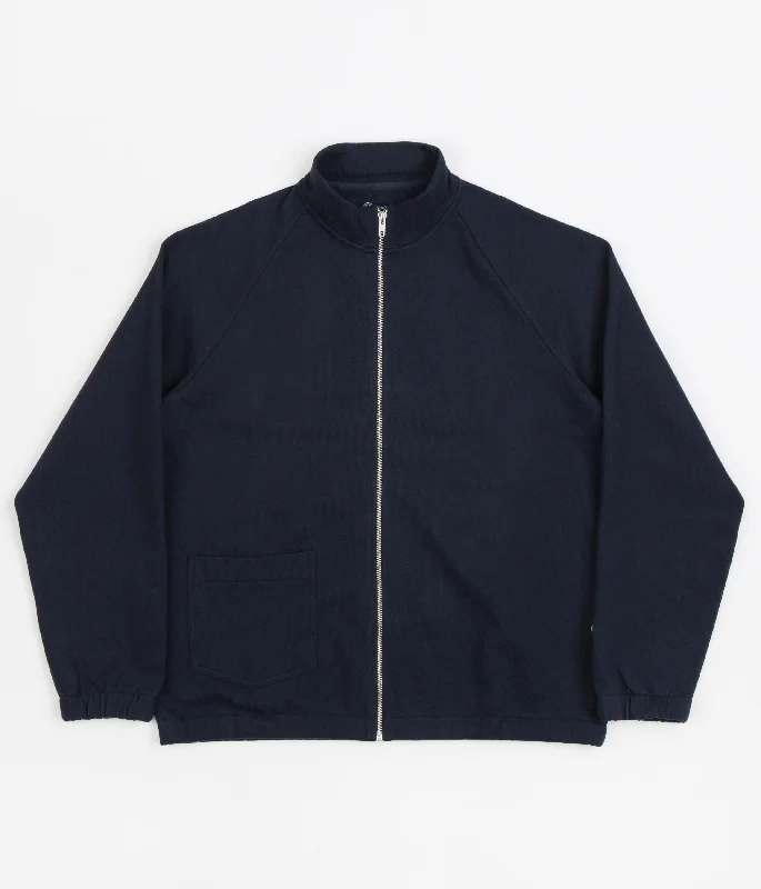 Hoodies & sweatshirts with organic wool warmth-Dancer Zip Track Sweatshirt - Dark Navy