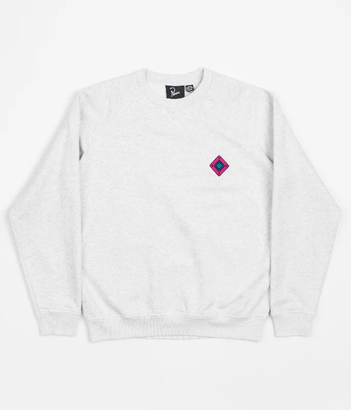 Hoodies & sweatshirts with premium graphic weaves-by Parra Diamond Block Logo Crewneck Sweatshirt - Ash Grey