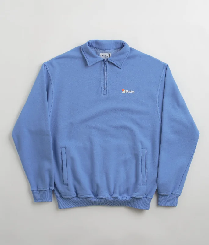 Hoodies & sweatshirts with velour chic comfort-Butter Goods Pigment Dye 1/4 Zip Sweatshirt - Cornflower