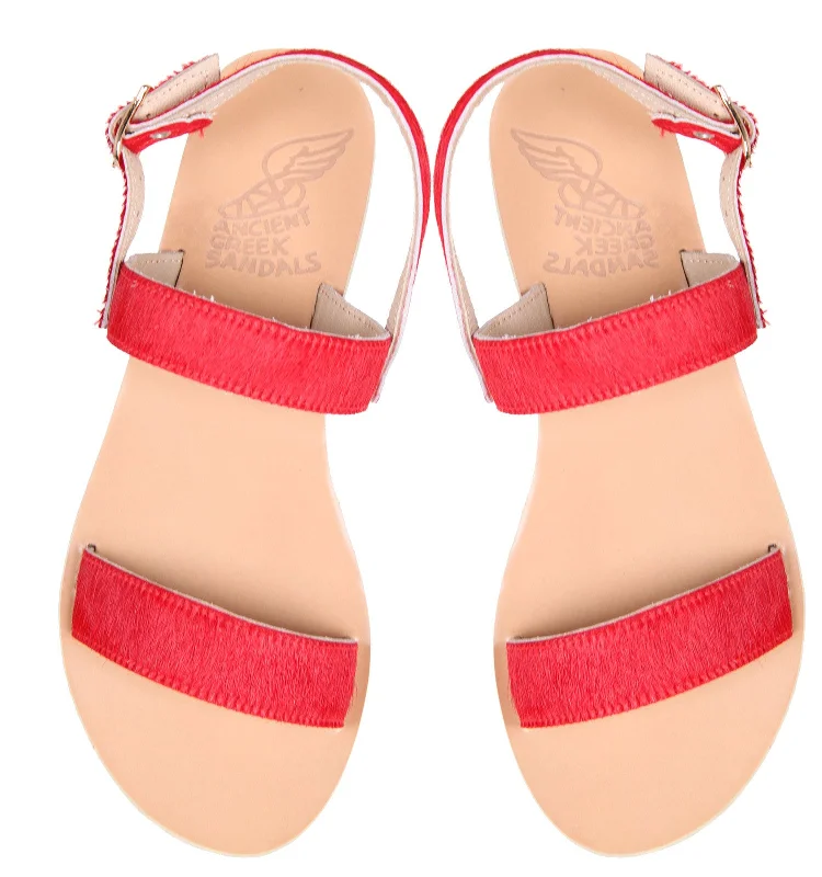 Flats with abstract stylish designs-Clio Pony, Red