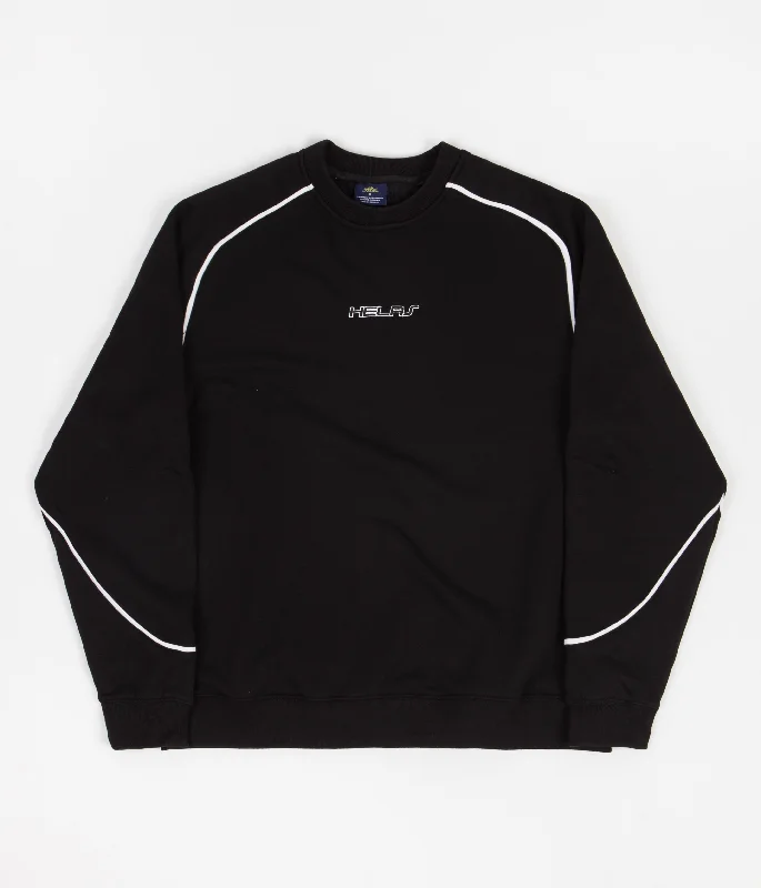 Hoodies & sweatshirts with mesh soft texture-Helas Fast Crewneck Sweatshirt - Black