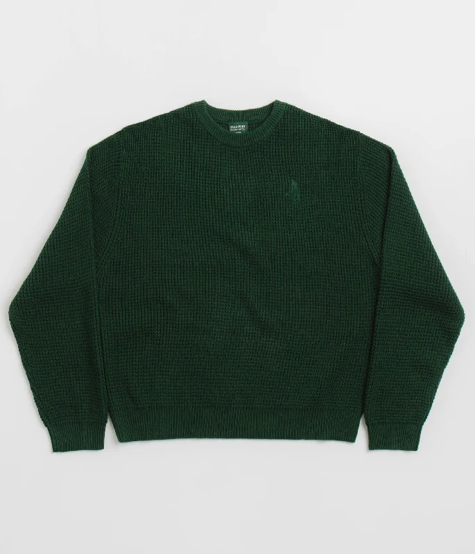 Hoodies & sweatshirts with heavy fleece warmth-Pass Port Organic Cotton Waffle Knit Sweatshirt - Dark Green