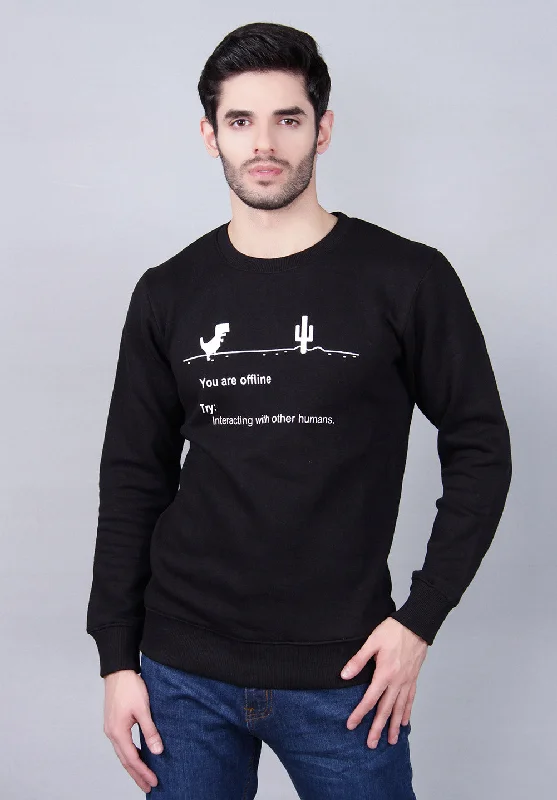 Hoodies & sweatshirts with wool chic warmth-Men's "JUAN" Dino Offline Printed Sweatshirt