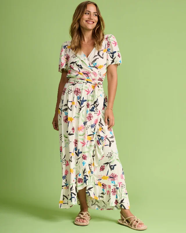 Retro party maxi dresses-Pom Amsterdam Garden Bloom Dress