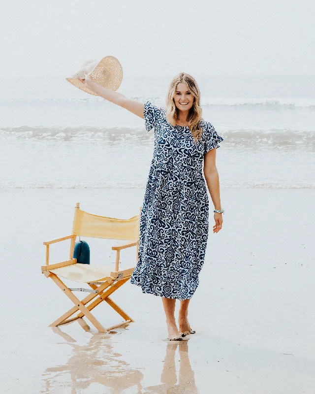 Vibrant maxi maxi dresses-Jemma Floral Blue Dress