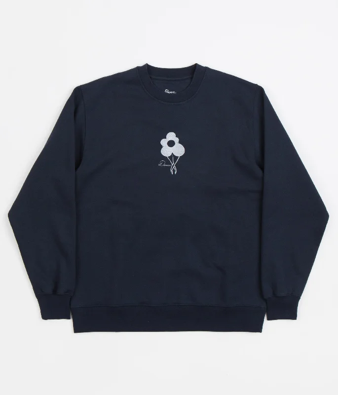 Hoodies & sweatshirts with hypoallergenic polyester-Dancer Flower Logo Crewneck Sweatshirt - Dark Navy