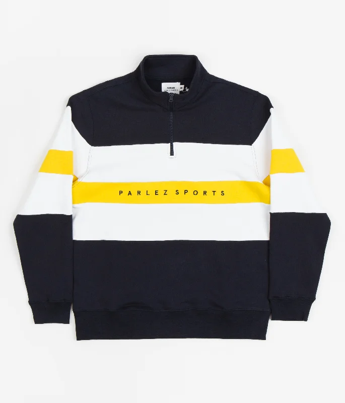 Hoodies & sweatshirts with high-end graphic elegance-Parlez Aback Quarter Zip Sweatshirt - Navy